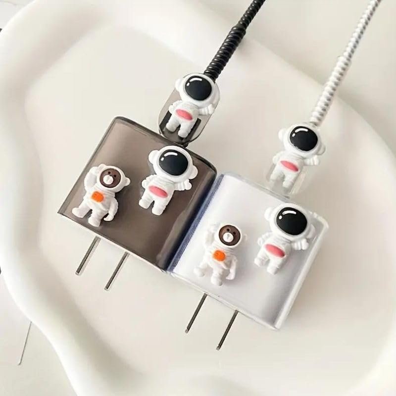 cute astronaut iphone cable charger protector