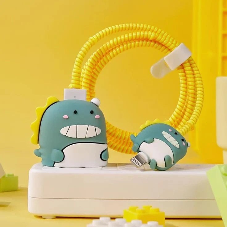 Dino iphone cable charger protector