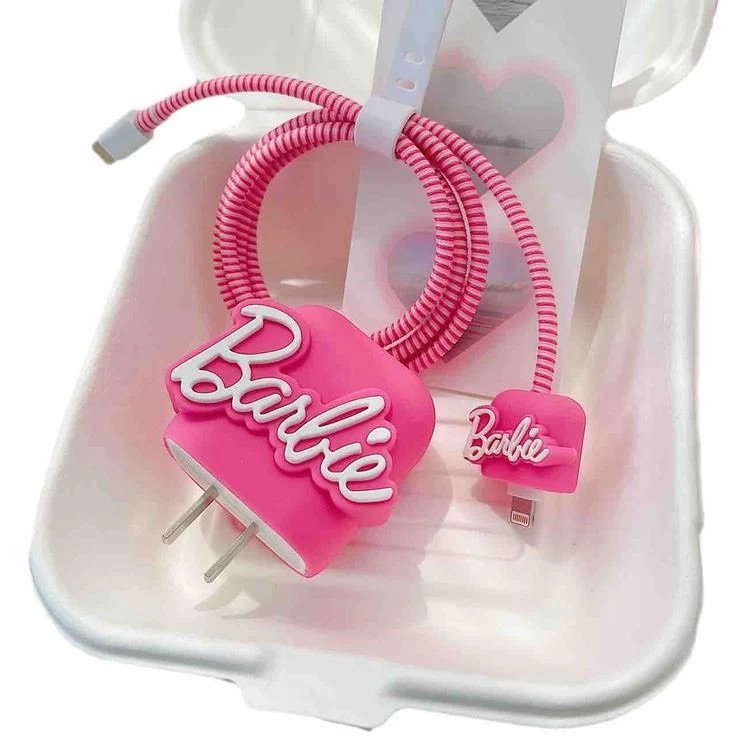 Barbie in pink cute iphone cable charge protector case