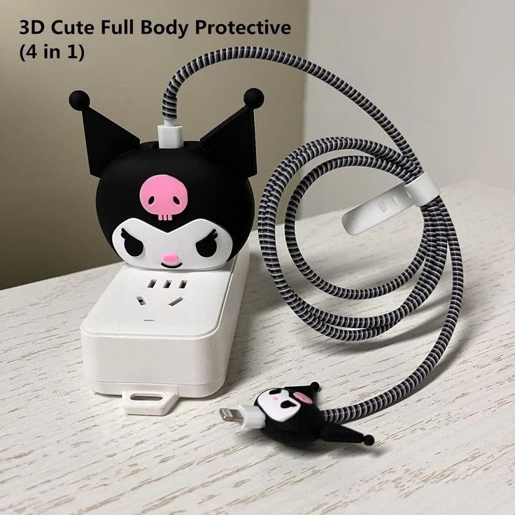 Kuromi cute iphone cable charge protector case