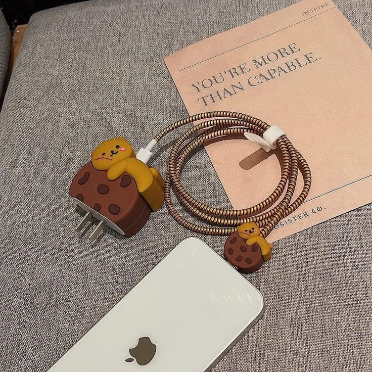 Cookie bear cute iphone cable charger protector