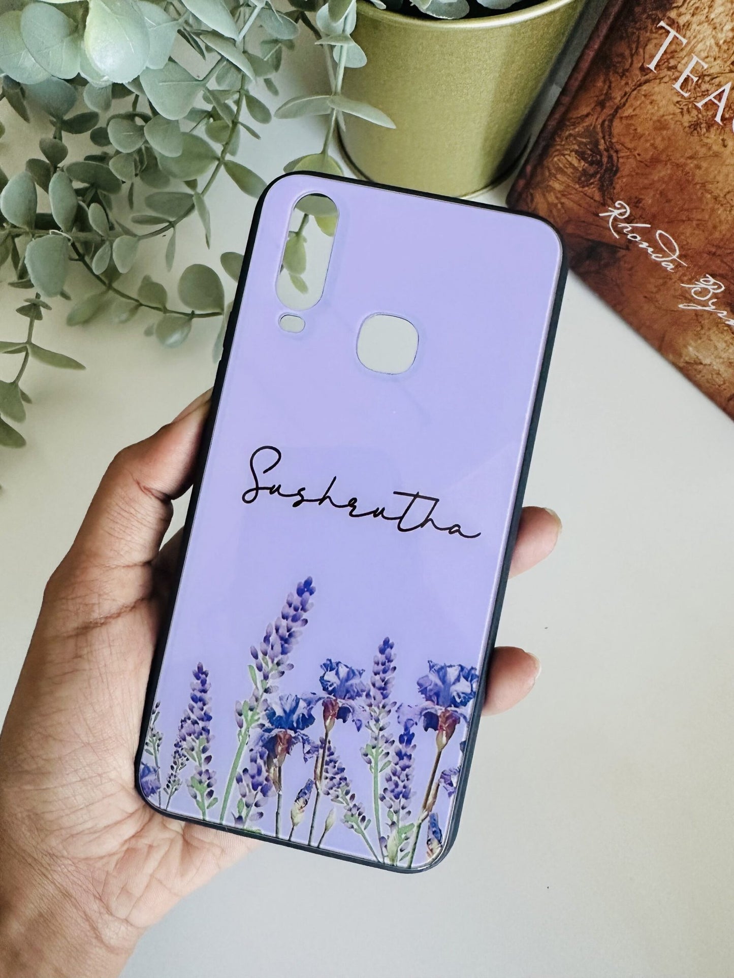 Purple flower aesthetic case