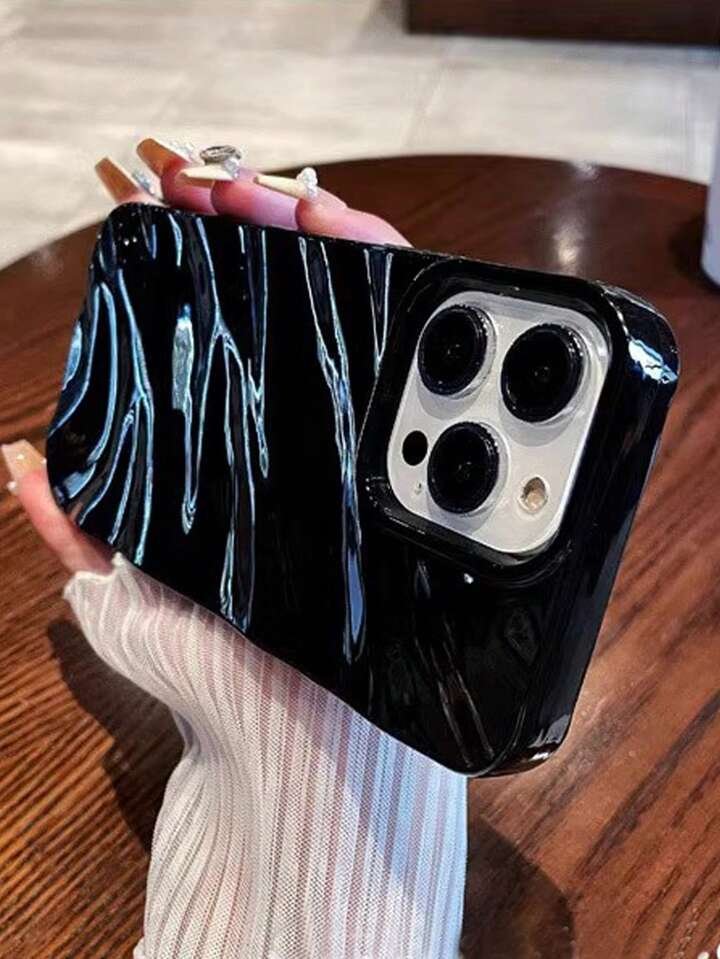 shine black wavy 3d case