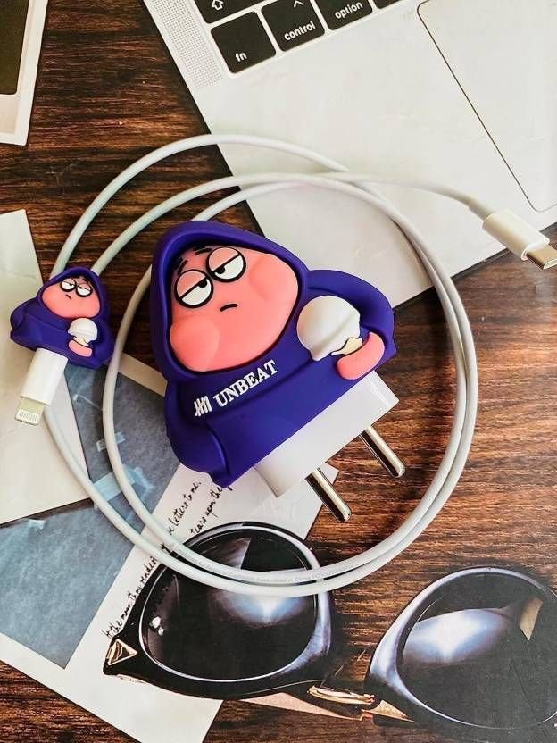 Grumpy guy cute iphone cable charge protector case