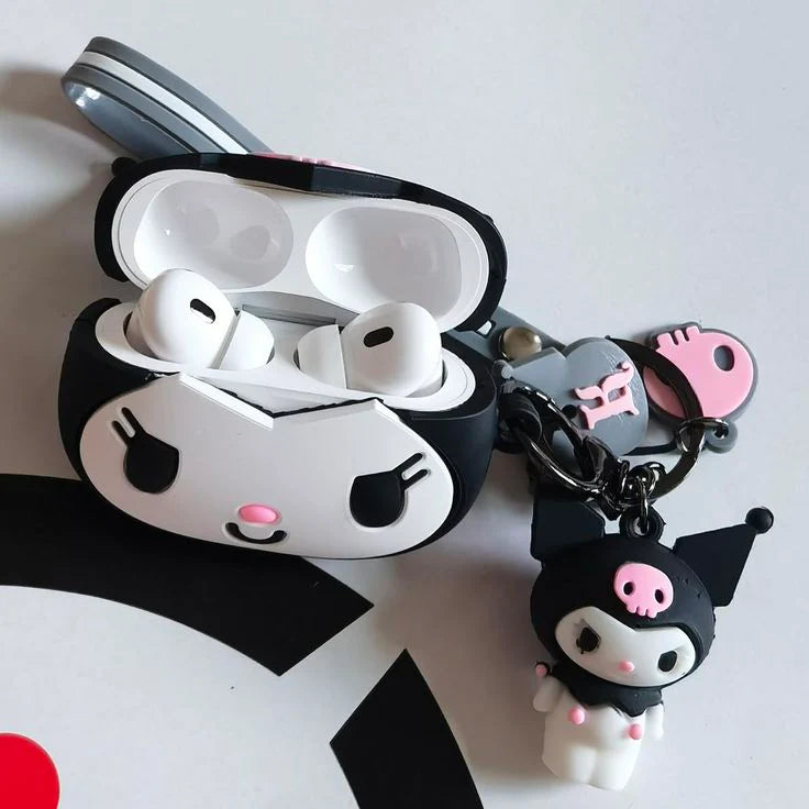 Black kuromi cute Airpods case