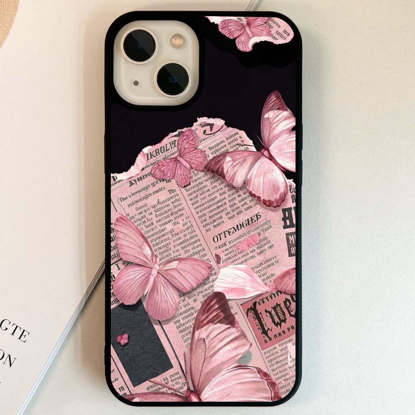 Pink paper butterfly