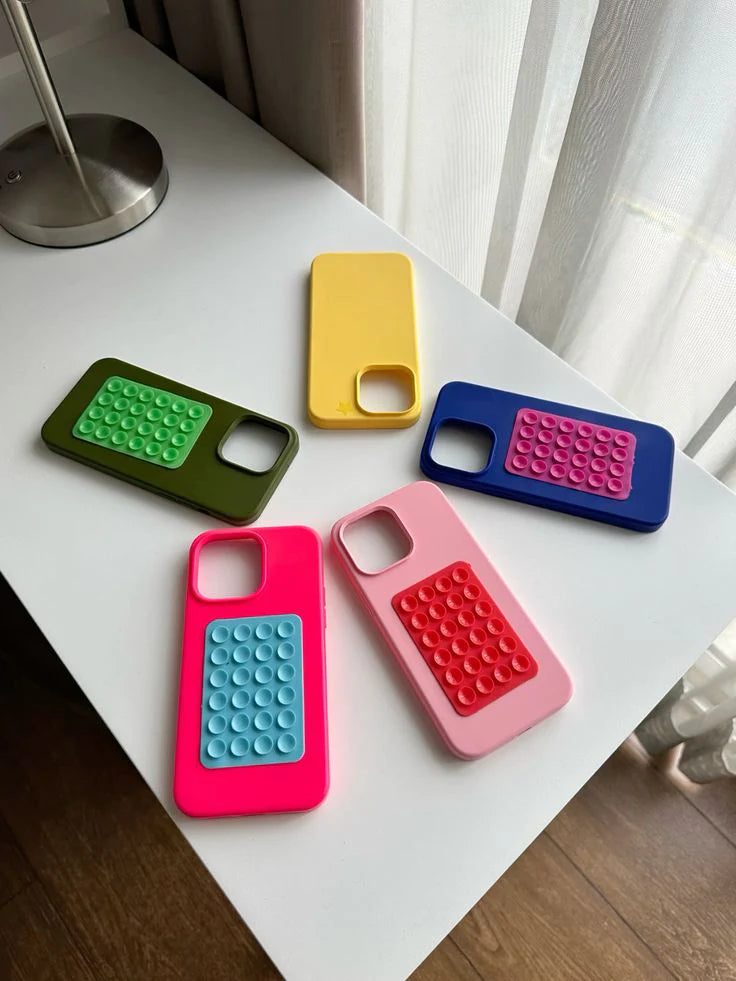 Silicon suction phone case mount