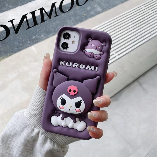 Kuromi cute case with pop holder