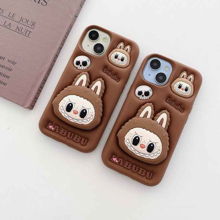 Labubu 3d cute monster case with pop holder