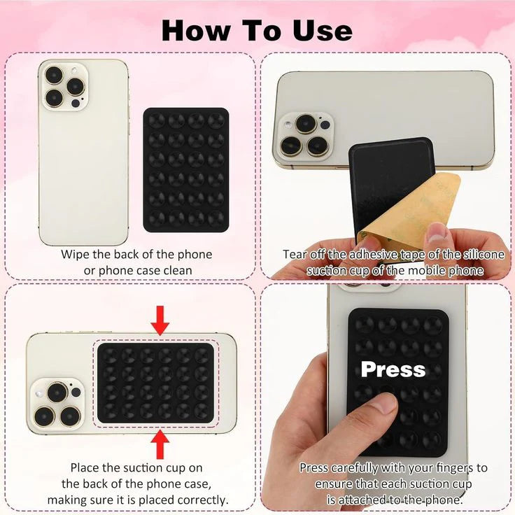Silicon suction phone case mount