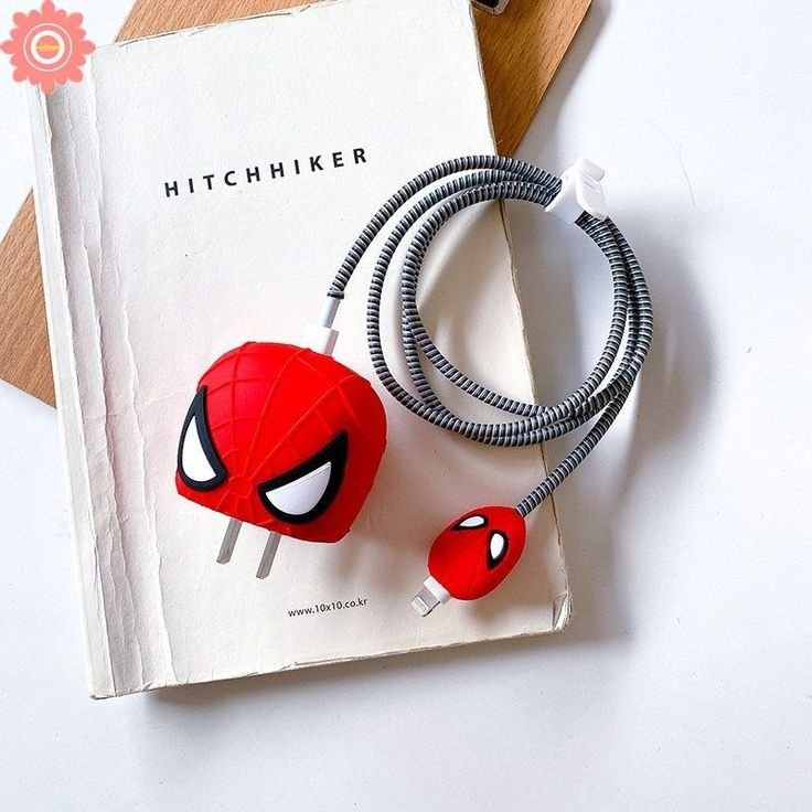 Spider mask cute iphone cable charger protector