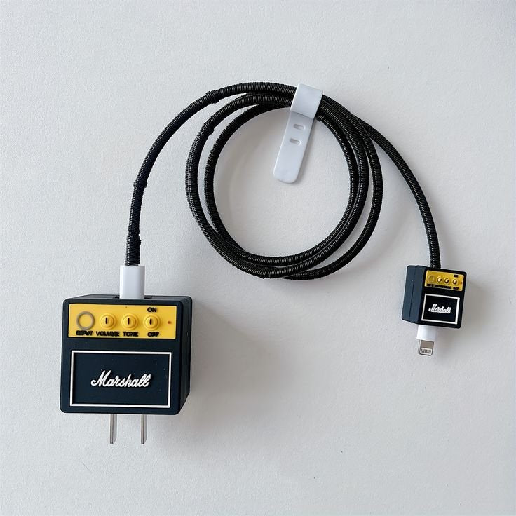 Marshell speaker iphone cable charge protector case