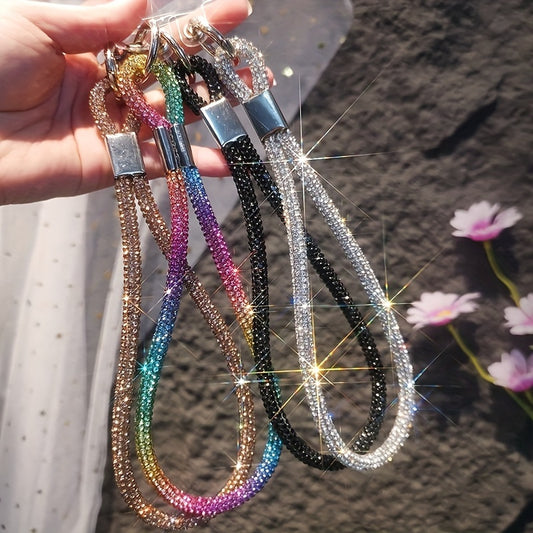 Short mobile glitter phone rope/strap