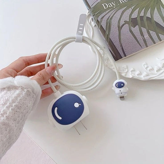 Astronaut cute iphone cable charger protector
