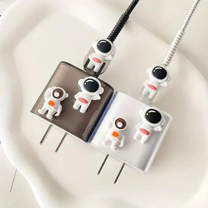cute astronaut iphone cable charger protector