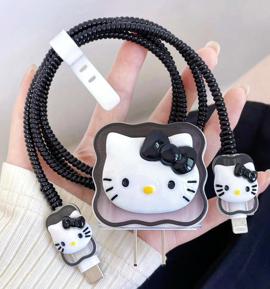 cute Kawaii Kitty iphone cable charger protector