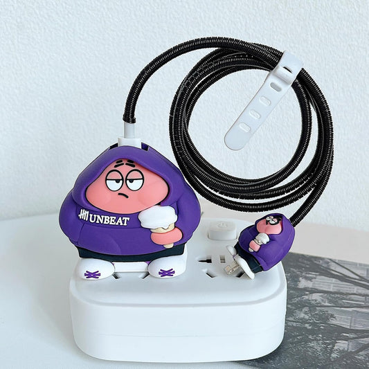 Grumpy guy cute  iphone cable charge protector case