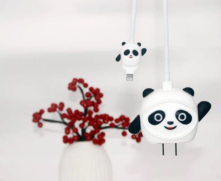 cute panda iphone cable charge protector case