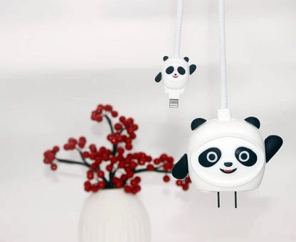 cute panda iphone cable charge protector case