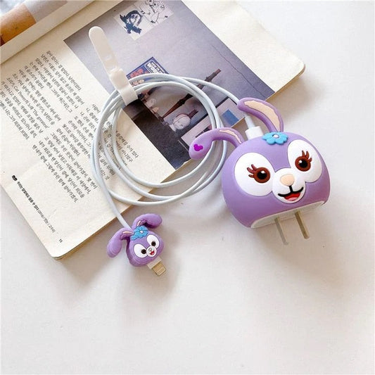 kawaii bunny cute  iphone cable charge protector case