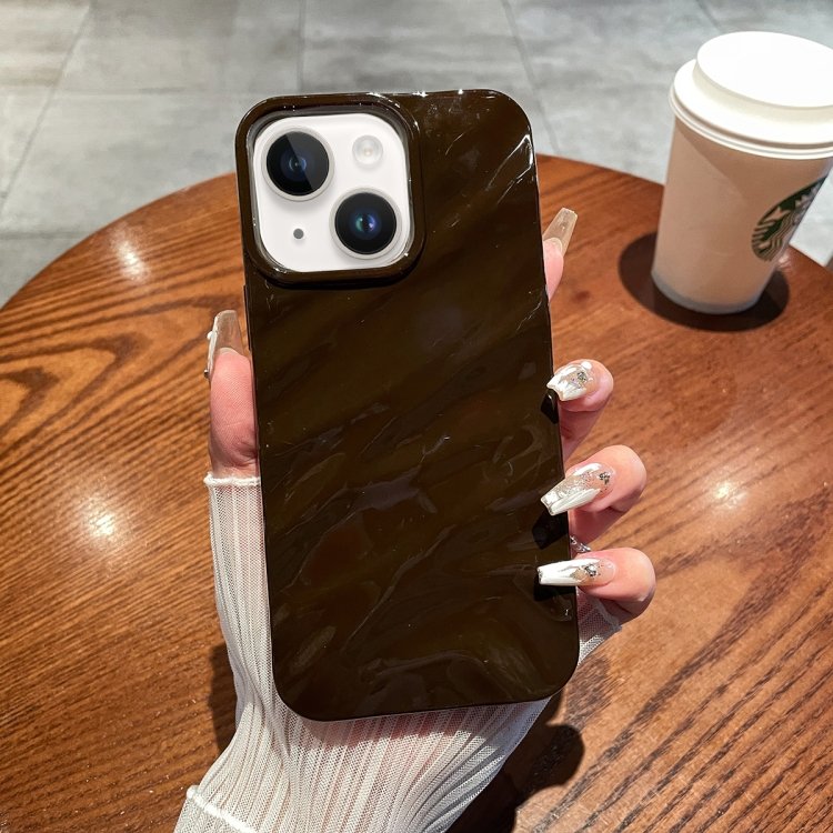 Brown Color Case dark coffee brown wavy 3d case – Casebasics