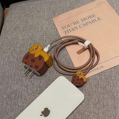Cookie bear cute iphone cable charger protector