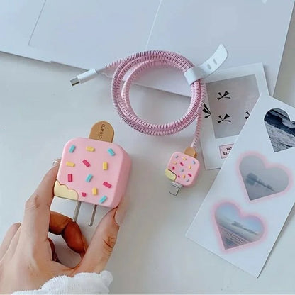 Ice cream charger iphone cable charger protector