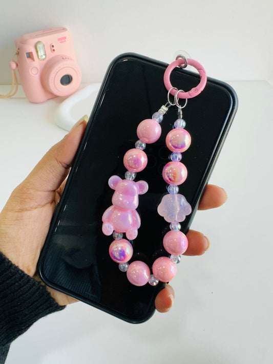 Pink teddy kawaii phone/bag charm