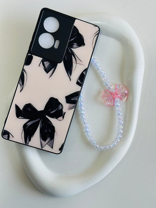 pink rainbow bow charm