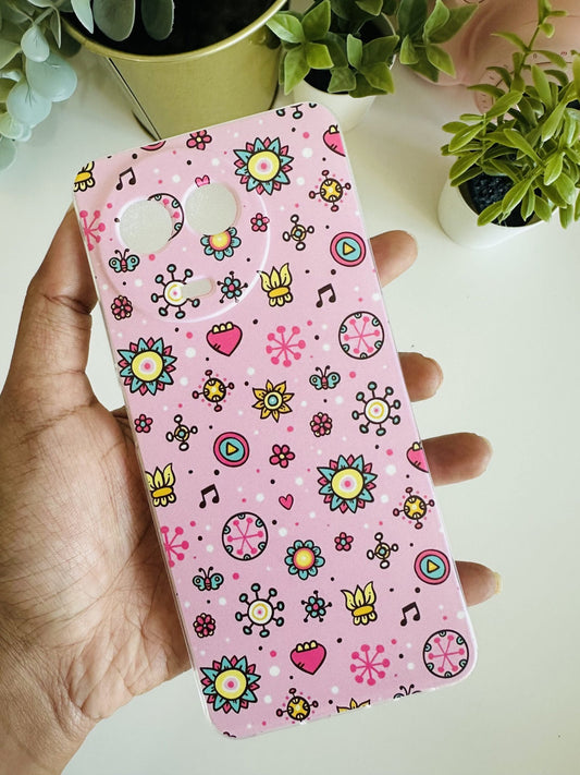 Doodle elements pink case