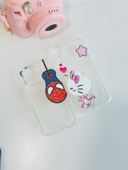 spider man  and hello kitty  couple case