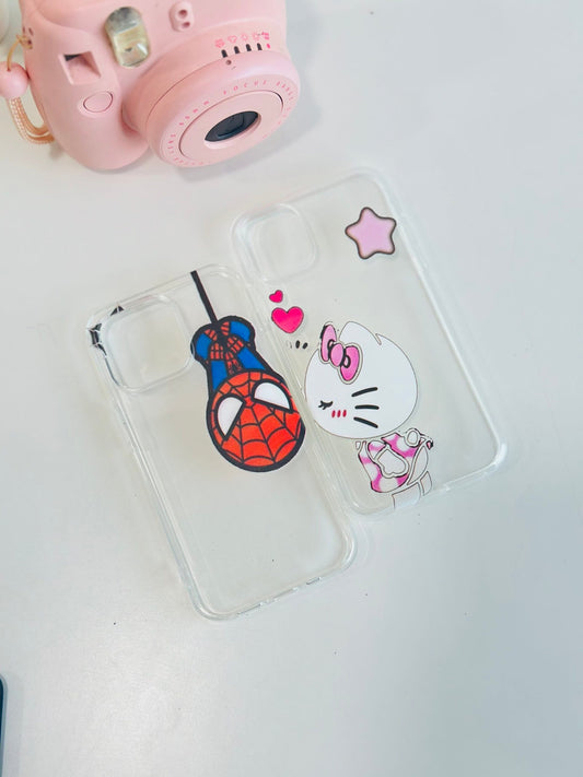 spider man  and hello kitty  couple case