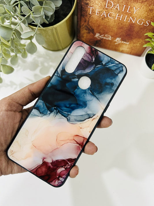 Blue peach marble case