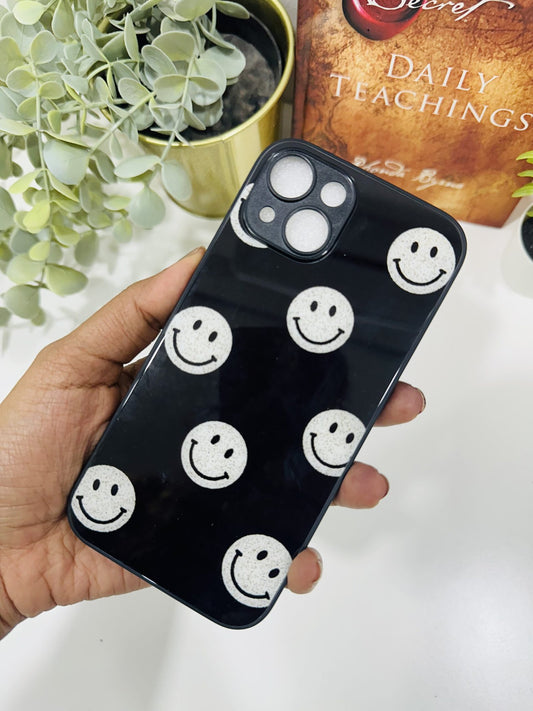 Black and white smiley case