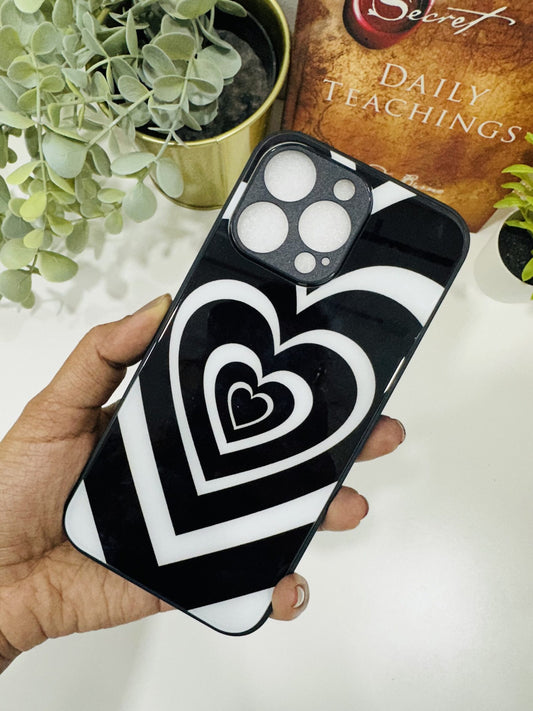 Y2k black and white heart case