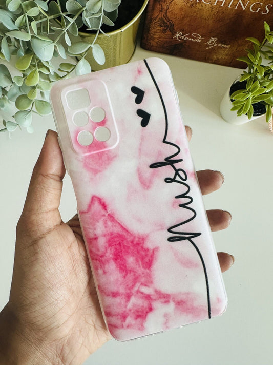 Pink marble customised case
