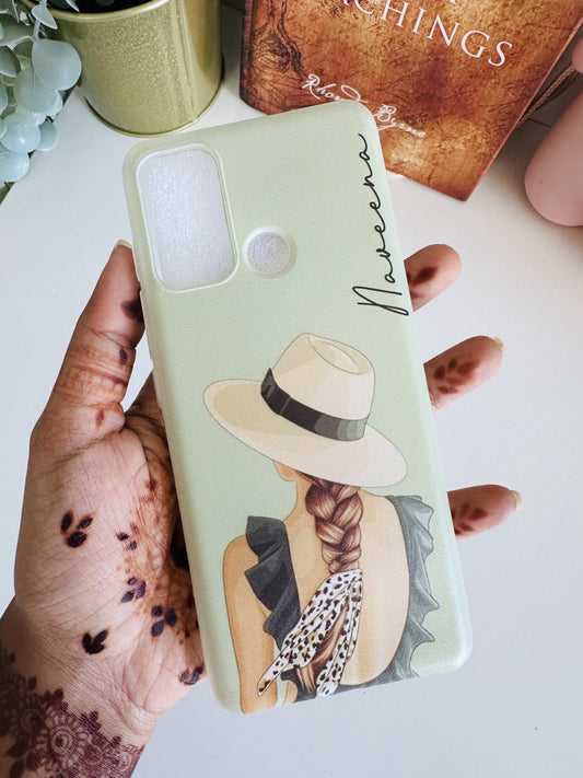 Beach hat girl illustration case