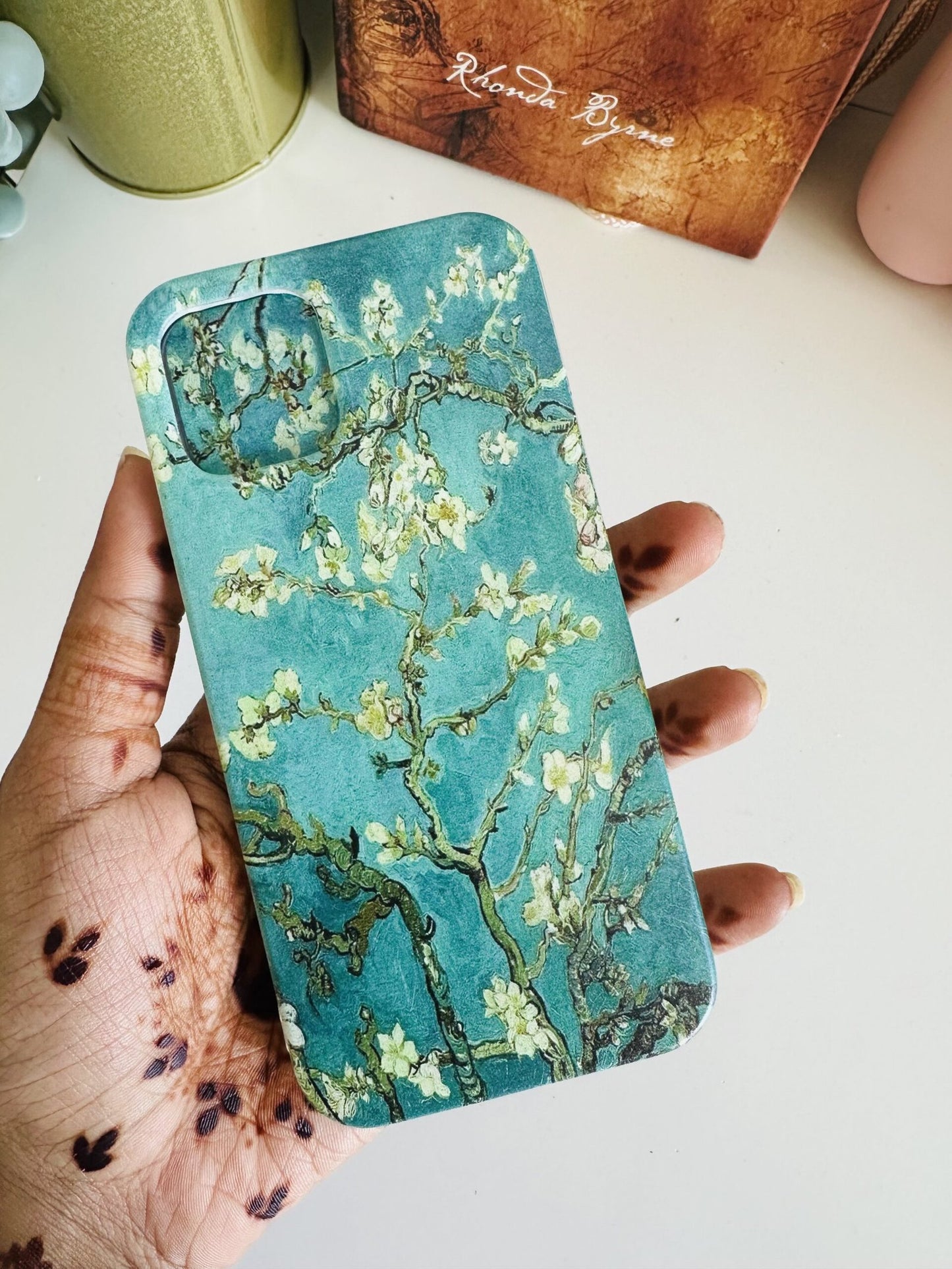 Teal japanese floral case