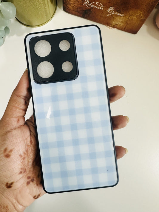 Blue white checks case