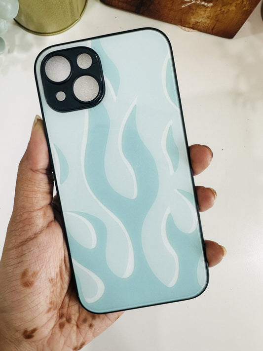 sea blue flames y2k case