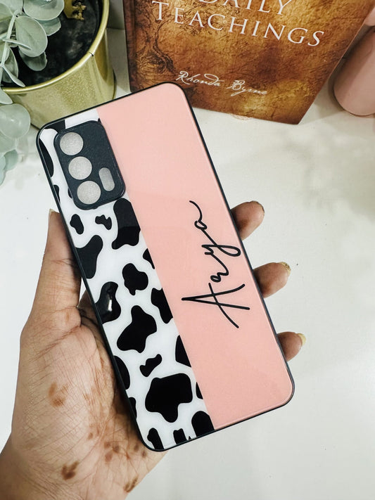 Half and half cow pink designer case