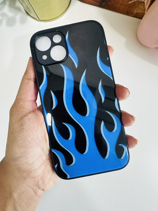 Dark blue flames case