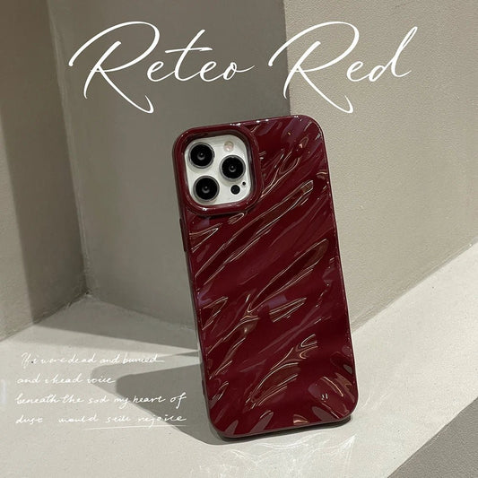 cherry red wavy 3d case