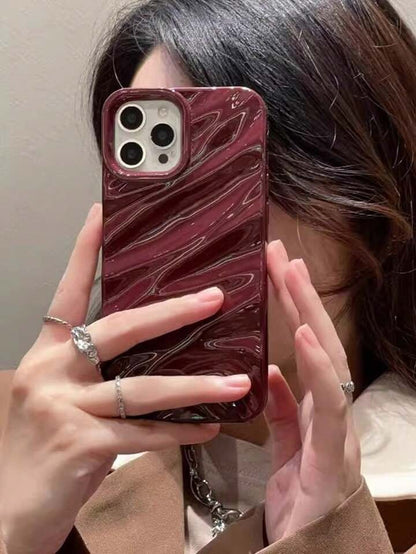 cherry red wavy 3d case