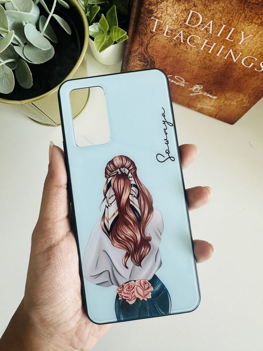 Hair scarf illustration girl  case