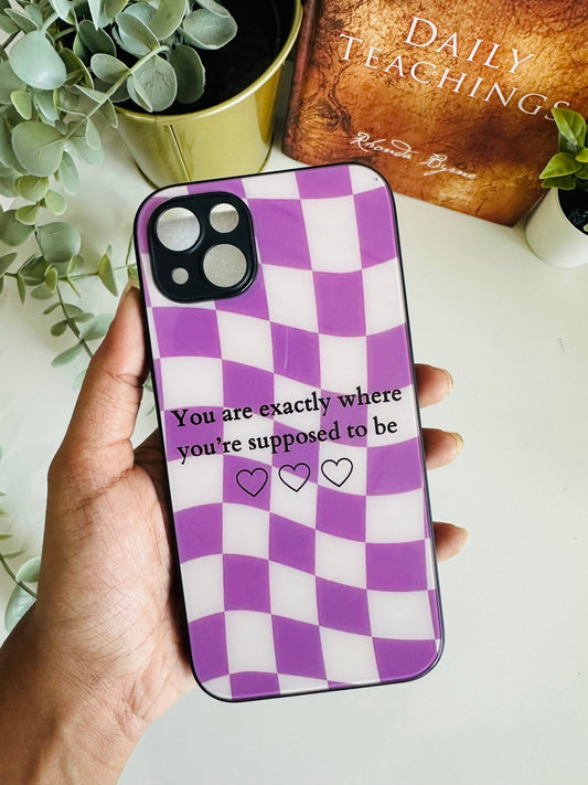 Purple checker quote case