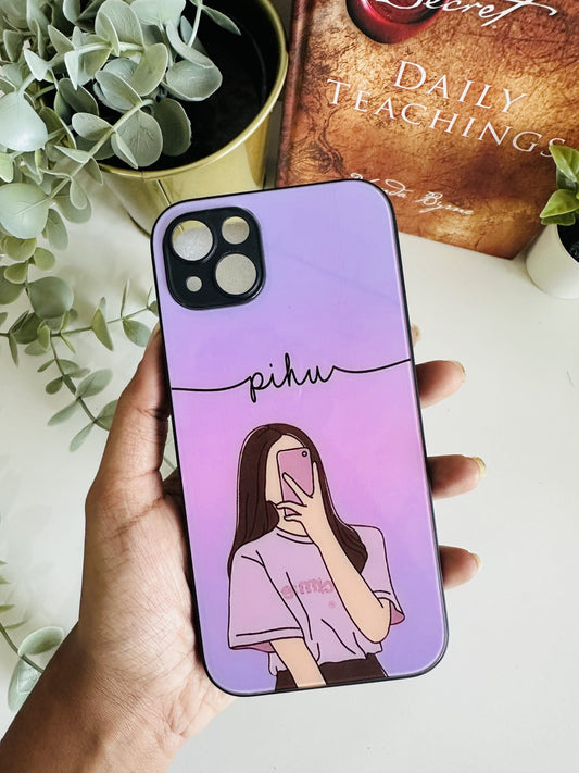 Ombre selfie girl designer case