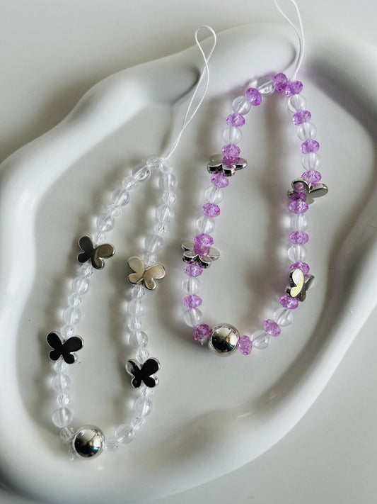 Silver butterfly charms