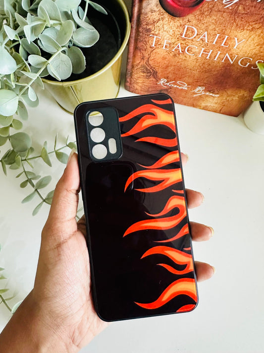 Black fire flames designer case