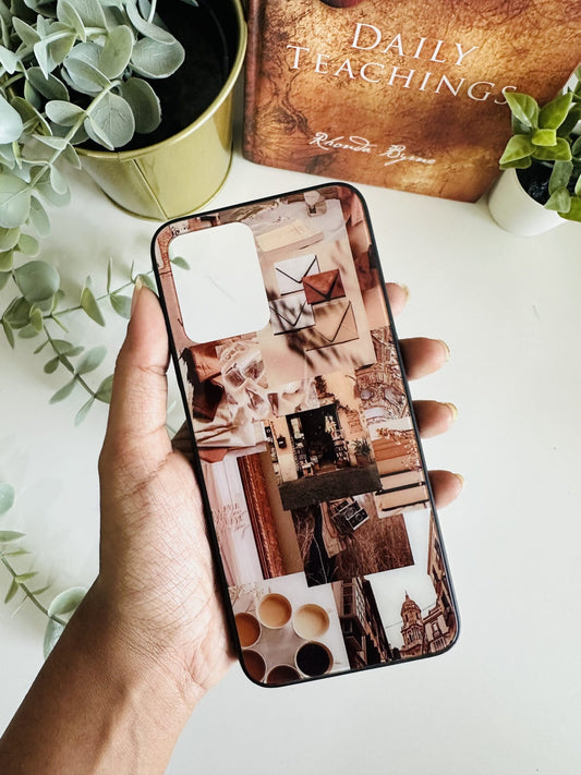 Brown aesthetic collage designer case